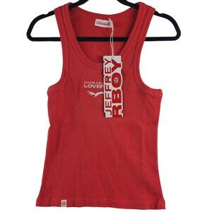 NEW Charles Jeffrey Loverboy Red Ribbed Organic Cotton Tank Top Sz S